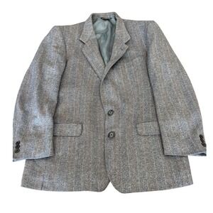Charter Club,‎ Gardiner Of Scotland Wool-silk 44 regular suit jacket blue tweed